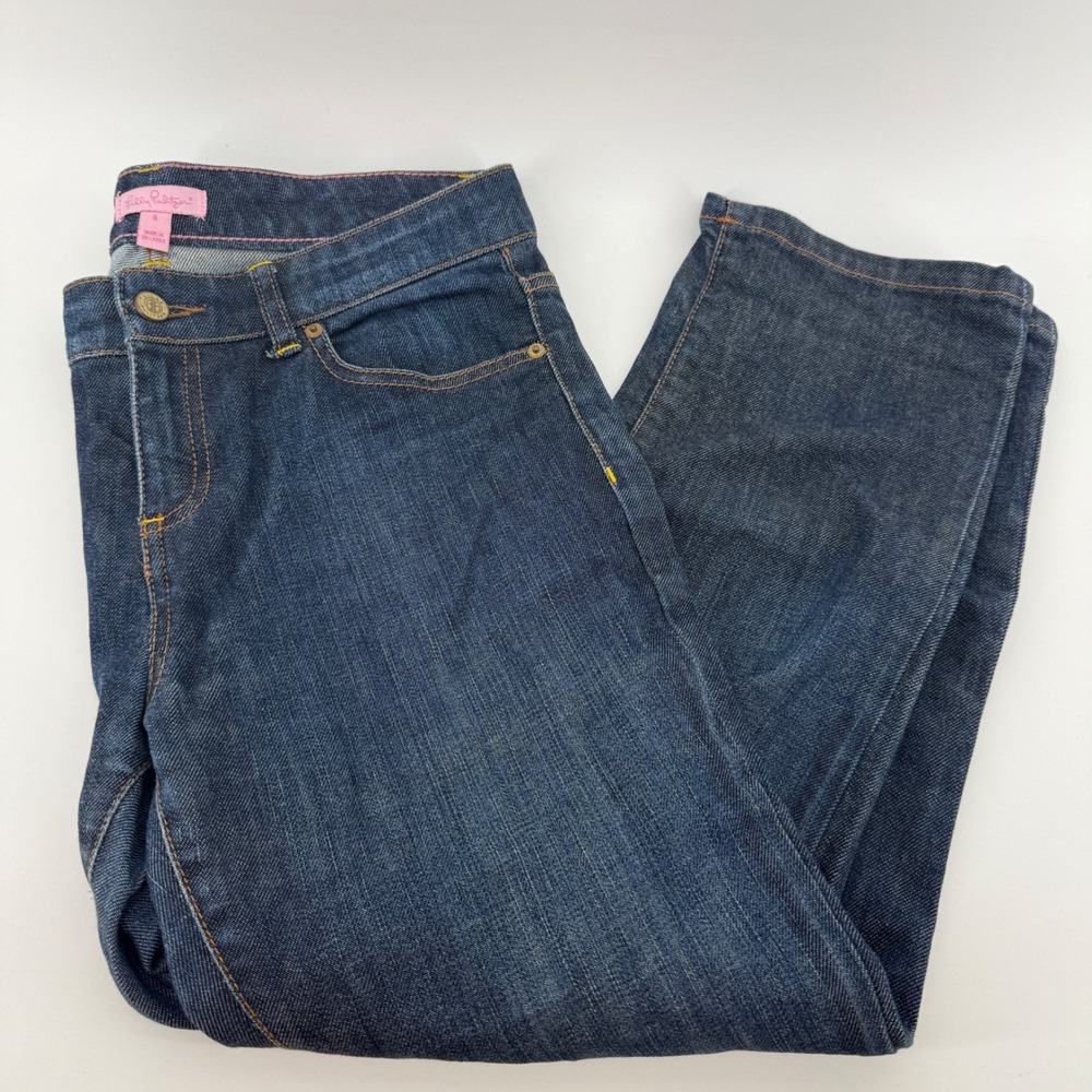 Lilly Pulitzer Main Line Fit Dark Wash Straight Leg Jeans Size 6